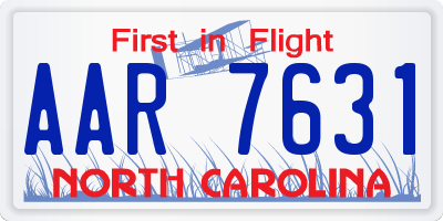 NC license plate AAR7631