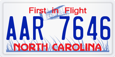 NC license plate AAR7646