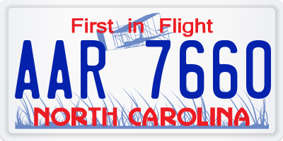 NC license plate AAR7660