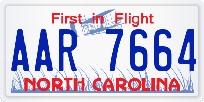 NC license plate AAR7664