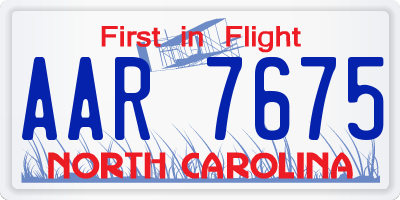 NC license plate AAR7675