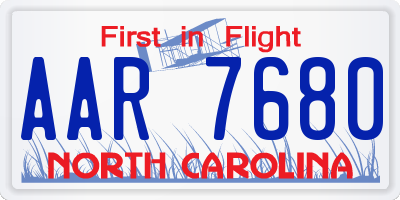 NC license plate AAR7680