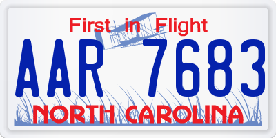 NC license plate AAR7683