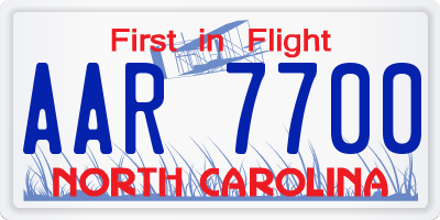 NC license plate AAR7700