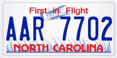 NC license plate AAR7702