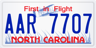 NC license plate AAR7707