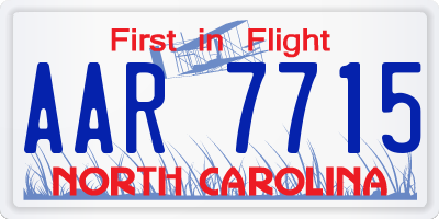 NC license plate AAR7715