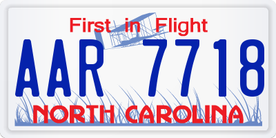 NC license plate AAR7718