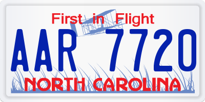 NC license plate AAR7720