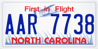 NC license plate AAR7738