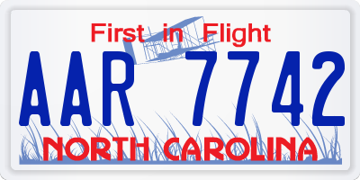 NC license plate AAR7742