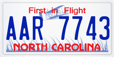 NC license plate AAR7743