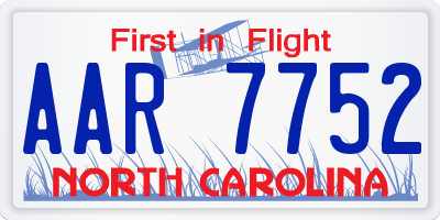 NC license plate AAR7752