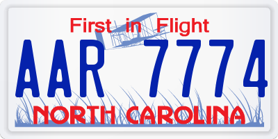 NC license plate AAR7774