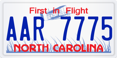 NC license plate AAR7775