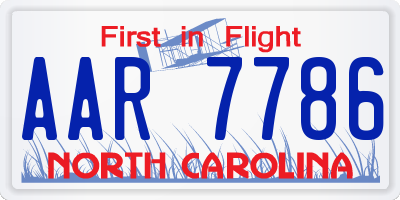 NC license plate AAR7786