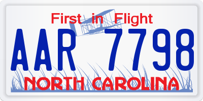NC license plate AAR7798