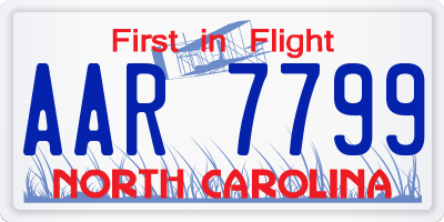 NC license plate AAR7799