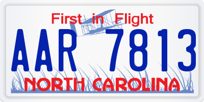NC license plate AAR7813