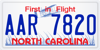 NC license plate AAR7820