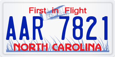 NC license plate AAR7821