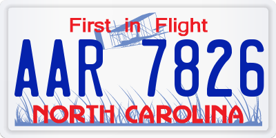 NC license plate AAR7826