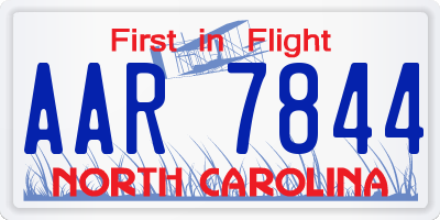 NC license plate AAR7844