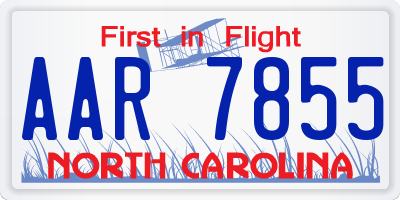 NC license plate AAR7855