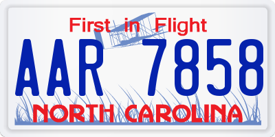 NC license plate AAR7858