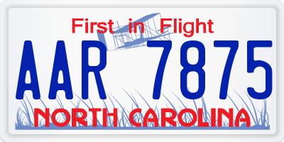 NC license plate AAR7875