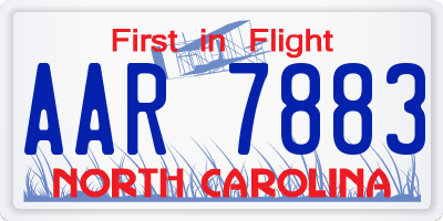 NC license plate AAR7883