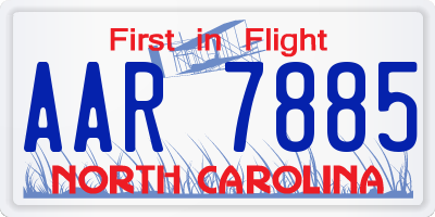 NC license plate AAR7885