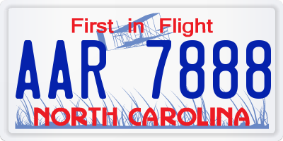 NC license plate AAR7888
