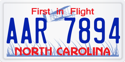 NC license plate AAR7894