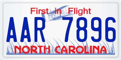 NC license plate AAR7896