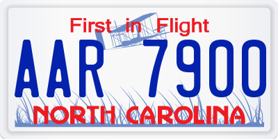 NC license plate AAR7900