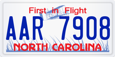 NC license plate AAR7908