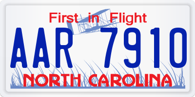 NC license plate AAR7910