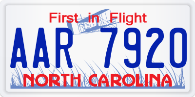NC license plate AAR7920