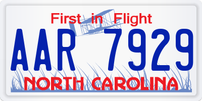 NC license plate AAR7929