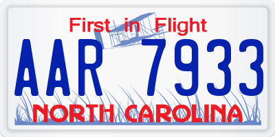 NC license plate AAR7933
