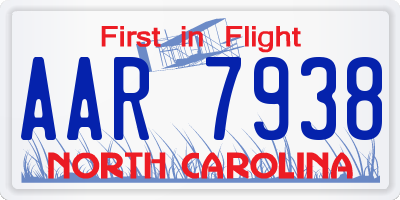 NC license plate AAR7938