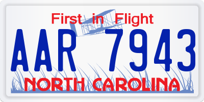 NC license plate AAR7943