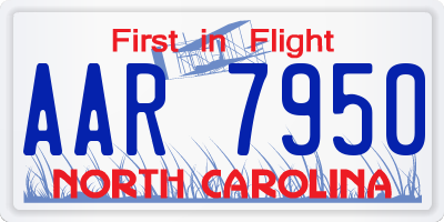 NC license plate AAR7950