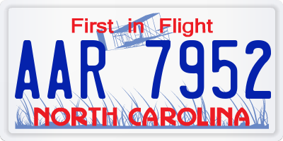 NC license plate AAR7952