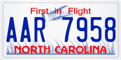 NC license plate AAR7958