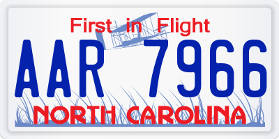 NC license plate AAR7966