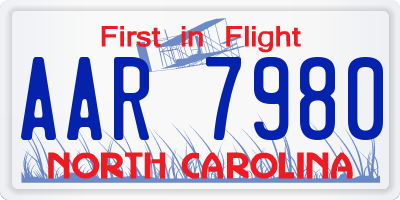NC license plate AAR7980