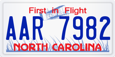 NC license plate AAR7982