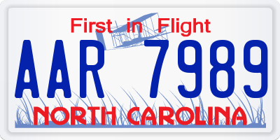 NC license plate AAR7989